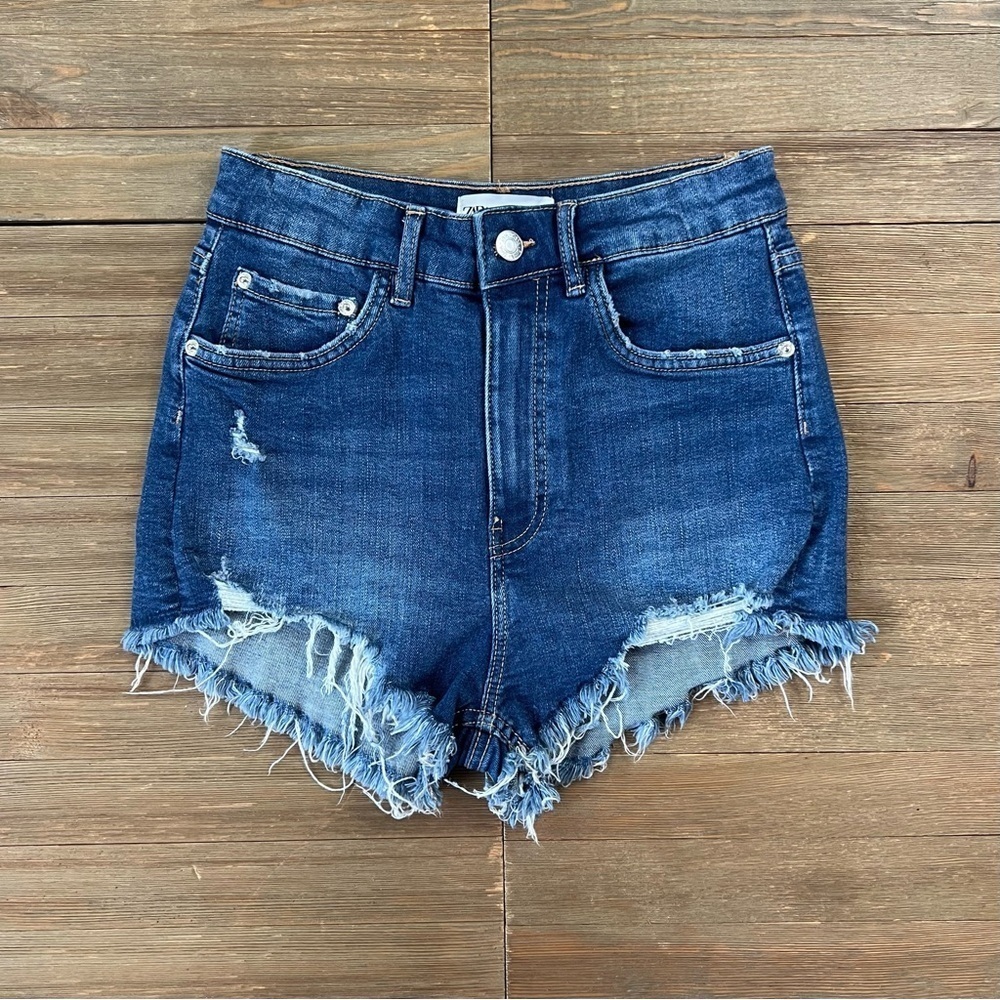 Zara High Rise Denim Shorts